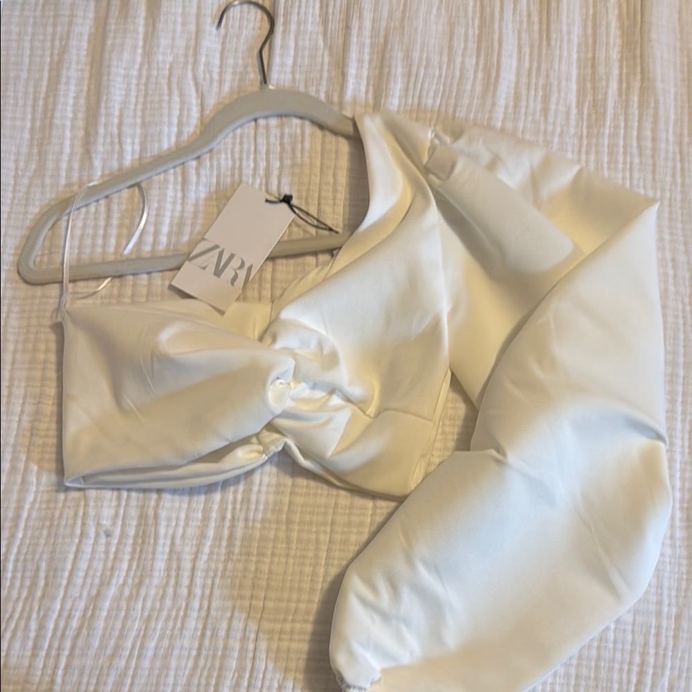 Zara White Off-Shoulder Top